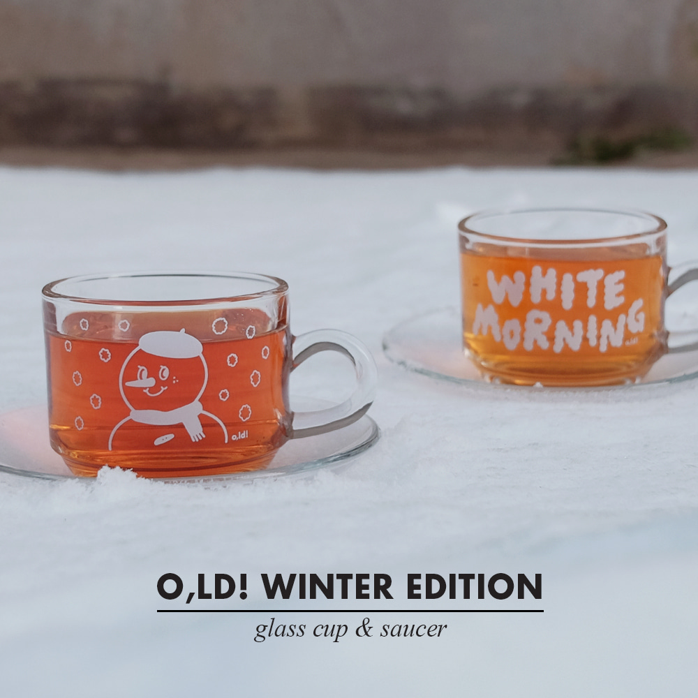 [Cup] Winter edition glass cup&amp;saucer set