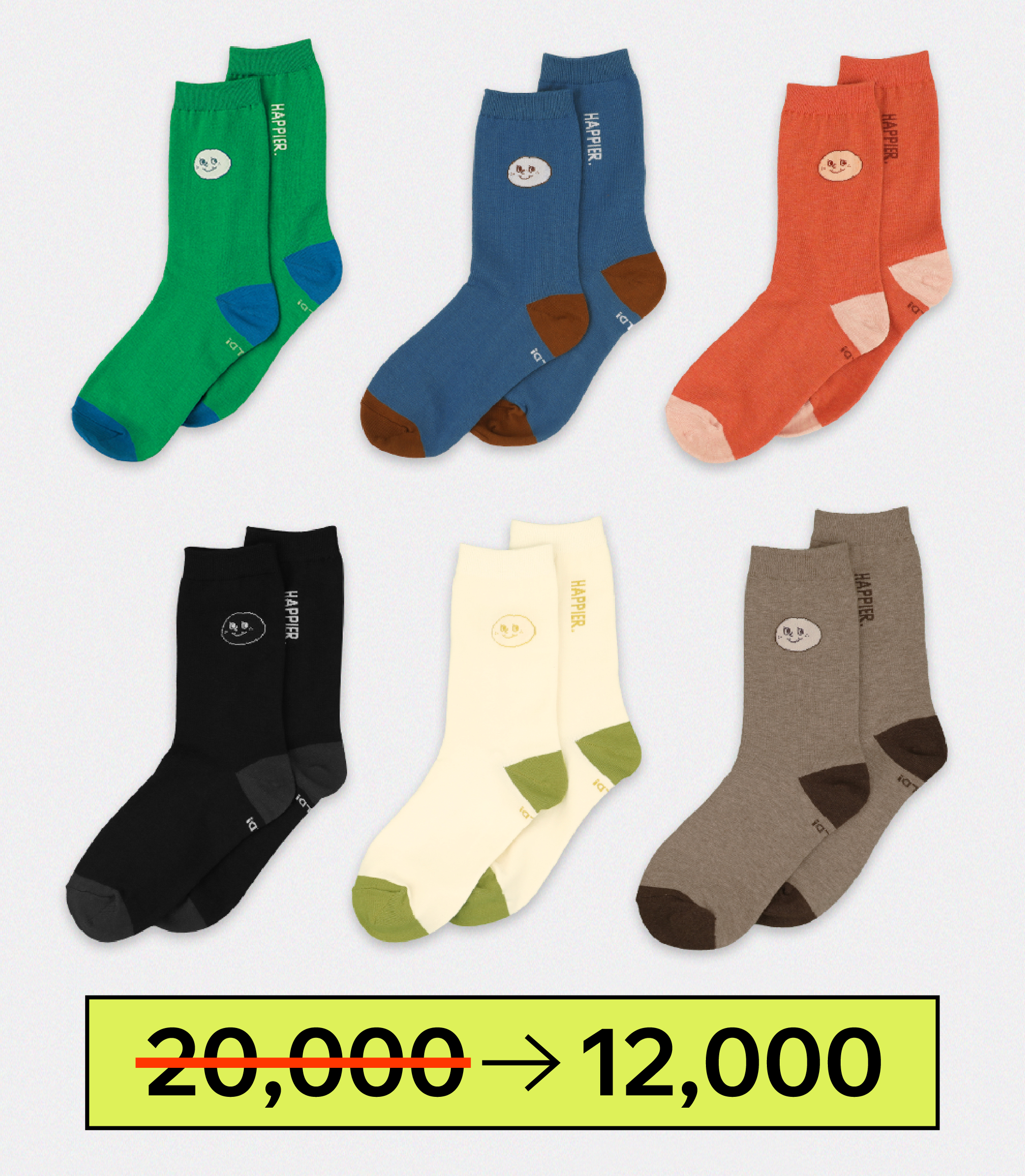 [O,LD! X I hate Monday/sale] MNNS Happier socks